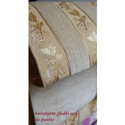 Szenil jasny gładki ecri  do  pasów jasnych ecri żakardowo-szenilowych